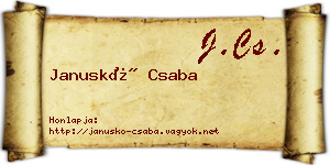 Januskó Csaba névjegykártya